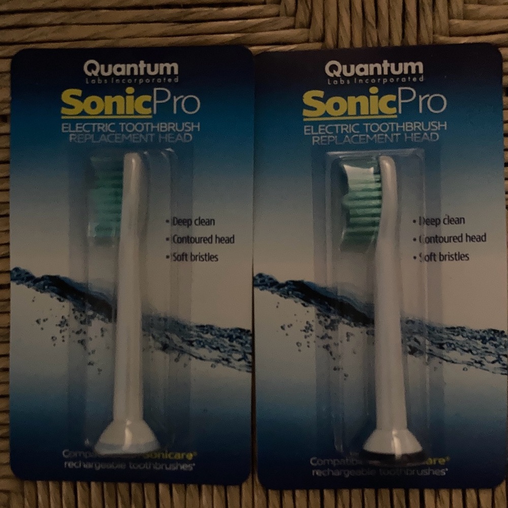 Quantum SonicPro Electric Toothbrush Replacement Heads - set of 2, brand new